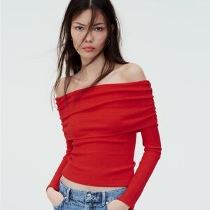 Zara Off-Shoulder Red top